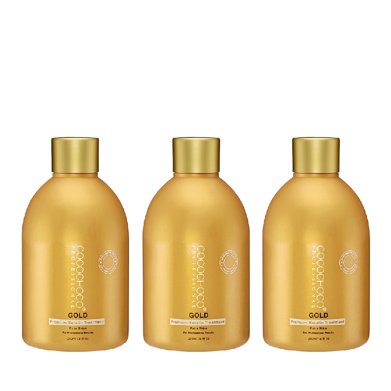 3x COCOCHOCO Professional Gold Profesjonalna złota kuracja keratynowa 250ml