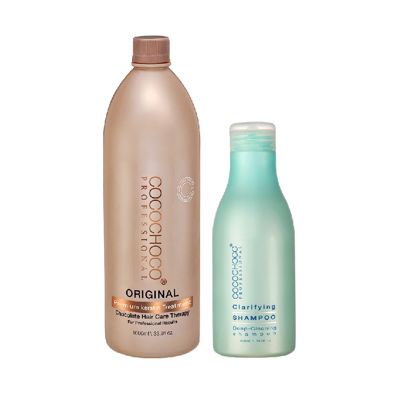 Cocochoco Original Kuracja keratynowa do włosów ciemnych + Szampon przygotowując