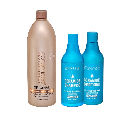 Cocochoco Original Kuracja keratynowa do włosów 1000ml + szampon i odżywka z cer-0