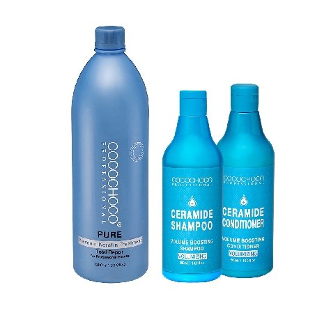 Cocochoco Pure Kuracja keratynowa do włosów 1000ml + szampon i odżywka z ceramid-0