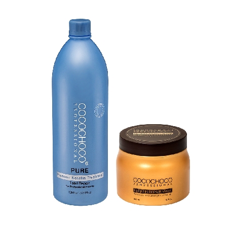 Cocochoco Kuracja keratynowa Pure 1000ml + maska Cocochoco 500ml
