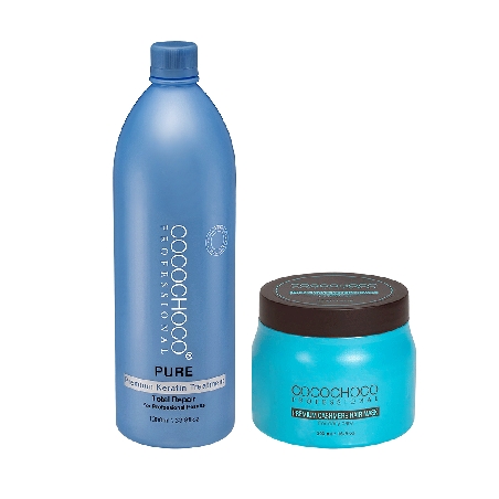 Cocochoco Kuracja keratynowa Pure 1000ml + maska Cocochoco 500ml-1