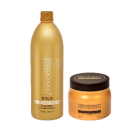 Cocochoco Złota Kuracja Keratynowa Gold 1000ml+maska Cocochoco 500m (do wyboru)
