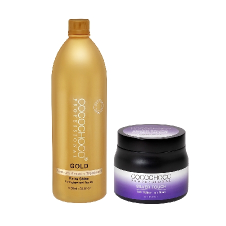 Cocochoco Złota Kuracja Keratynowa Gold 1000ml+maska Cocochoco 500m (do wyboru)-2